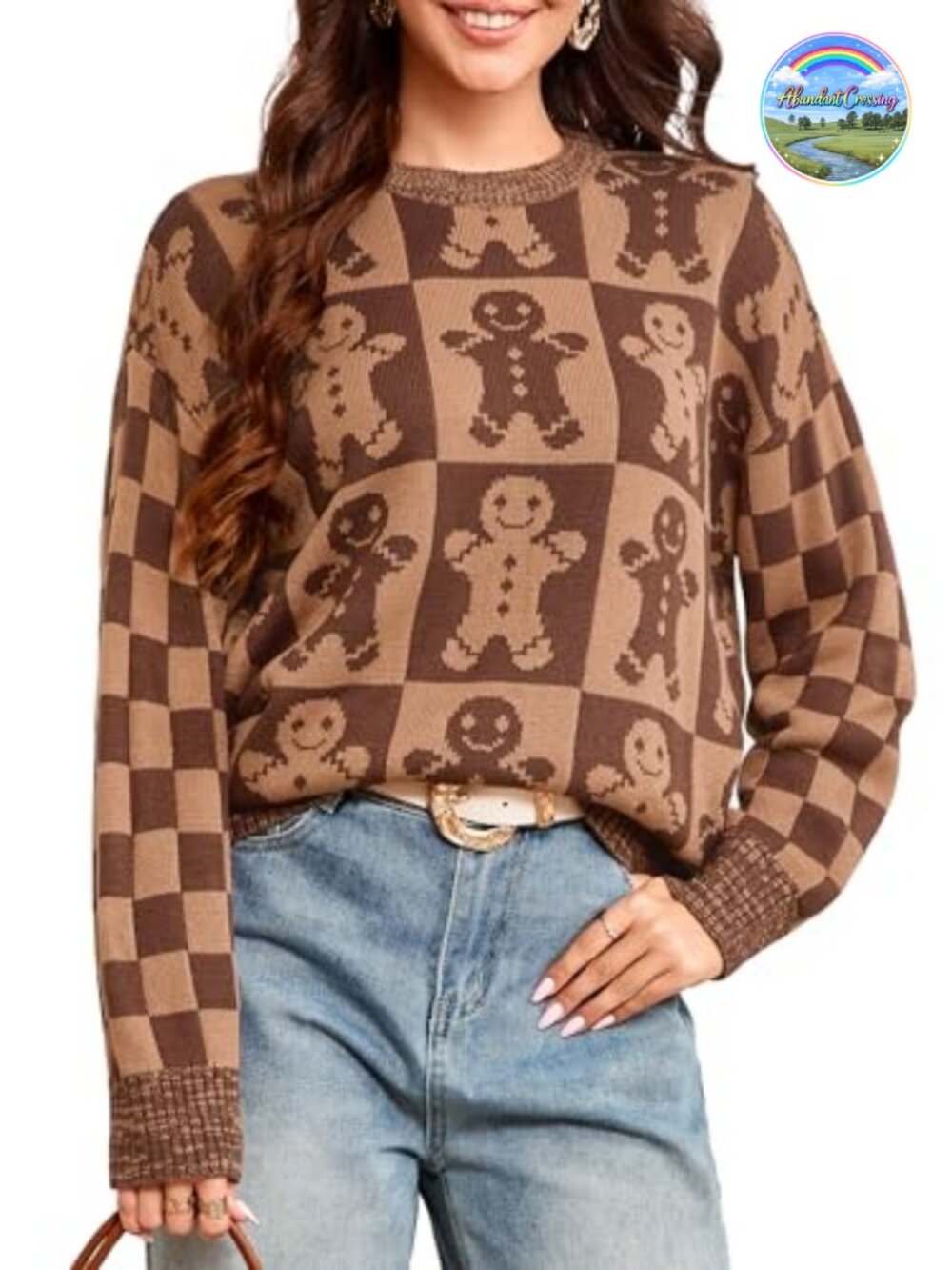 Simplee Long Sleeve Crewneck Christmas Pullover Sweater